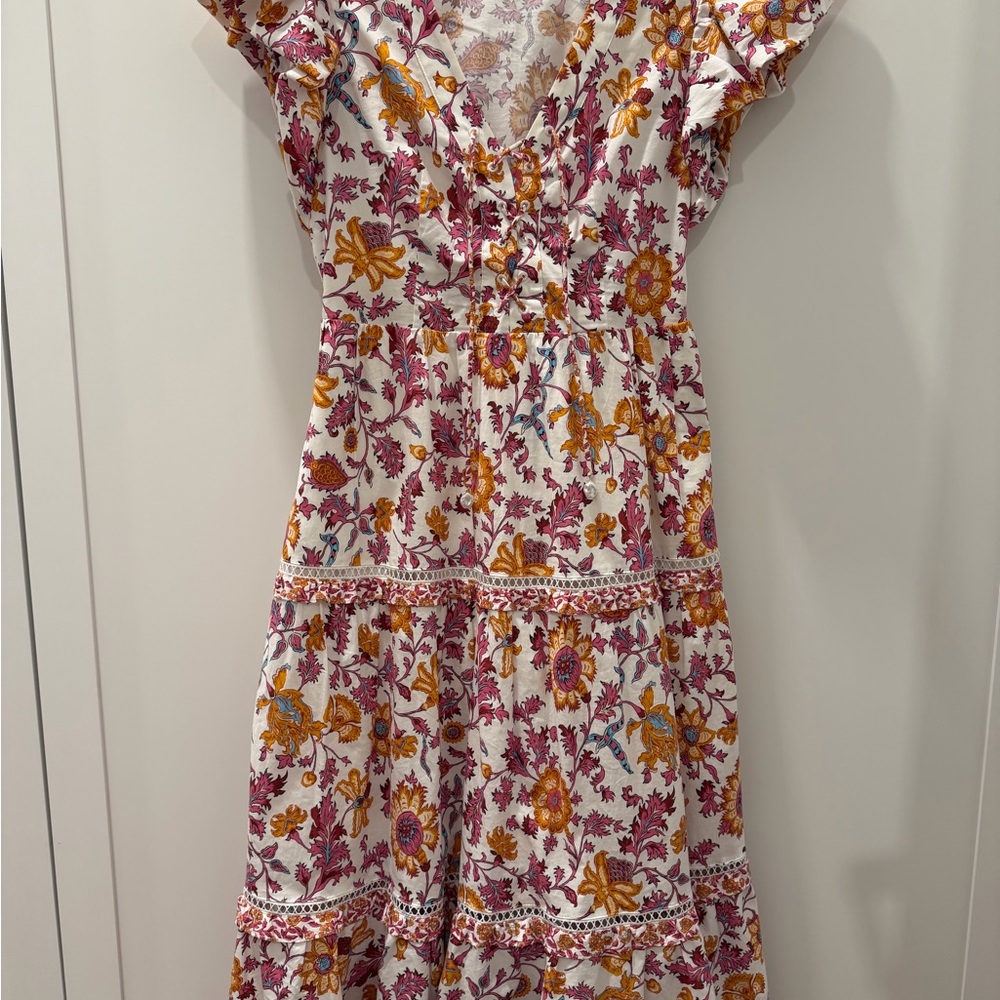 10 Crosby Derek Lam Multicolor Floral Midi Dress